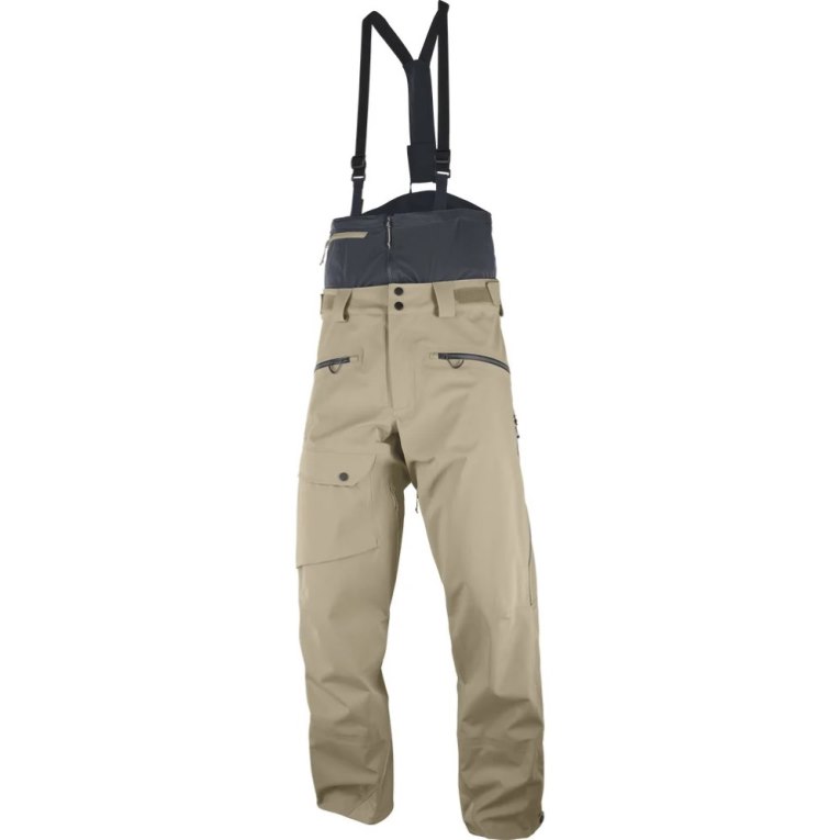 Khaki Salomon Qst 3L Men's Ski Pants | PH 52906Y